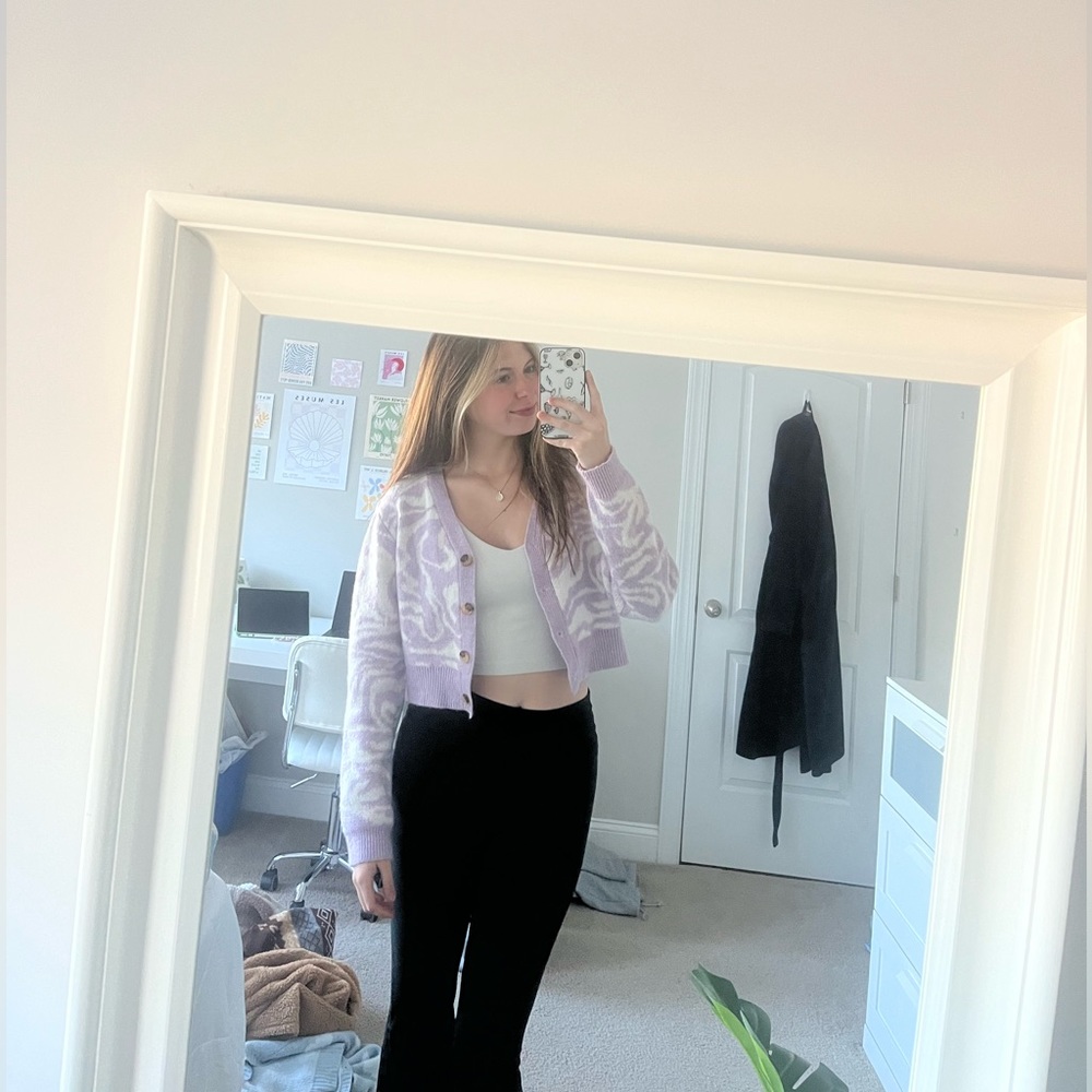 purple swirl princess polly cardigan
